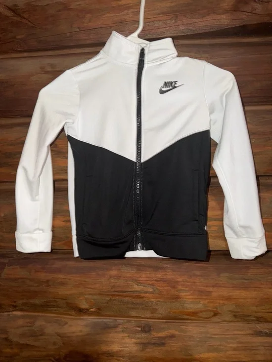 Nike White and Black Full-Zip Jacket Kids-4T - Picture 1 of 6